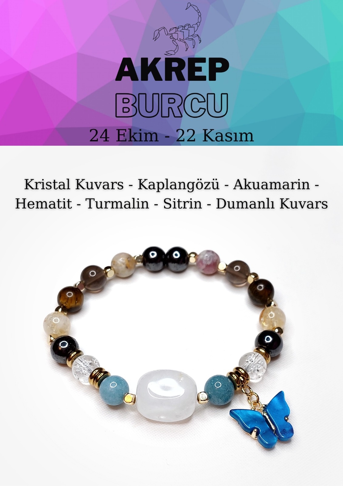 Akrep Burcu Kadın Bilekliği