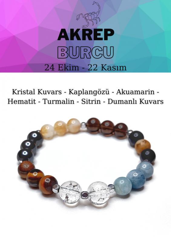 Akrep Burcu Elastik Misinalı Unisex Bileklik 