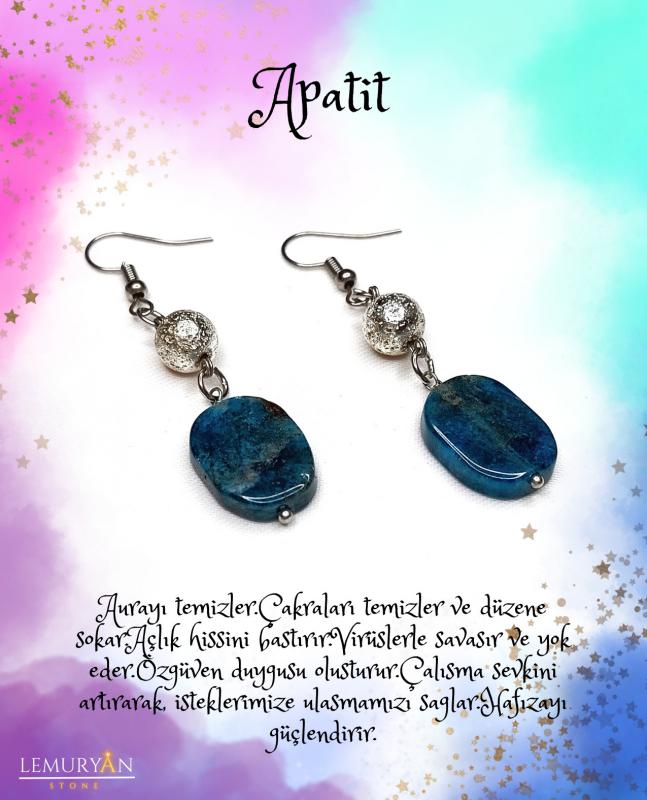 Apatit & Silver Lavtaşı Küpe