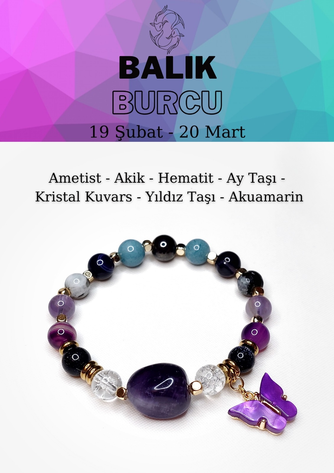 Balık Burcu Kadın Bilekliği