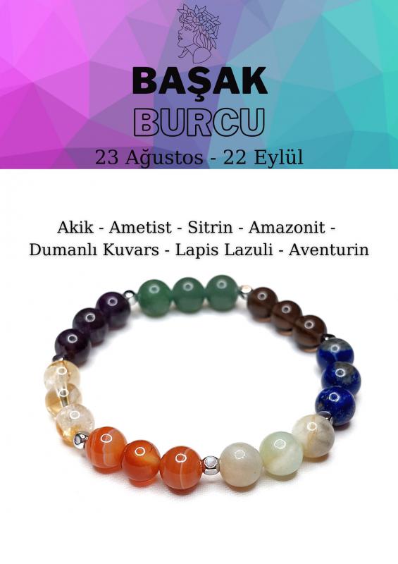 Başak Burcu Elastik Misinalı Unisex Bileklik 