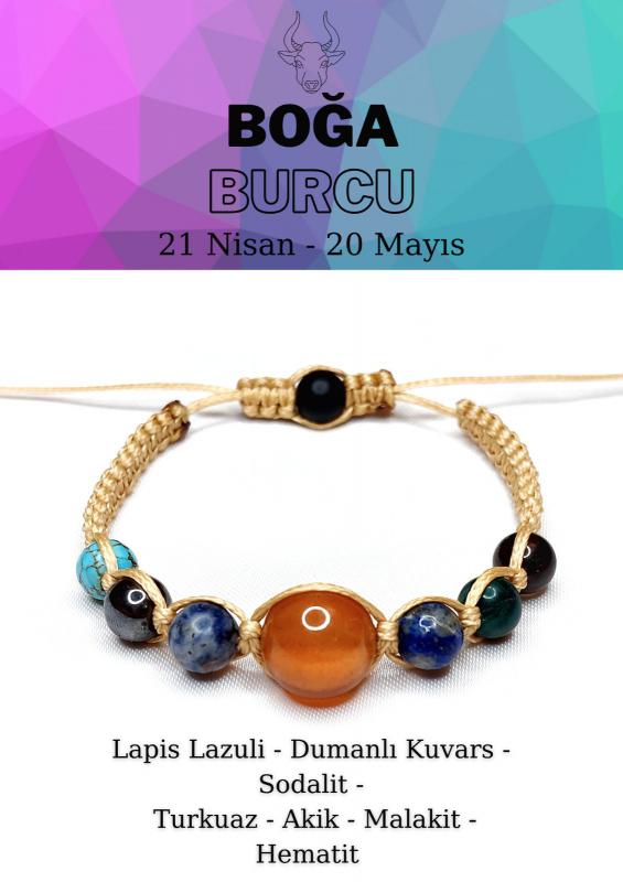 Boğa Burcu Bohem Ayarlanabilir Unisex Bileklik