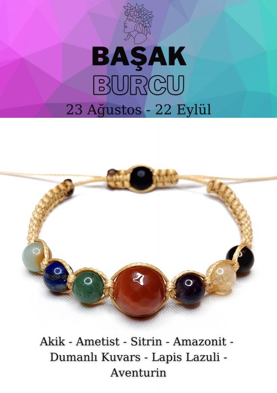 Başak Burcu Bohem Ayarlanabilir Unisex Bileklik