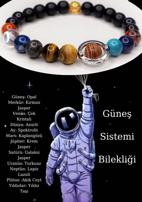 Güneş Sistemi Halkalı Gezegen Bilekliği