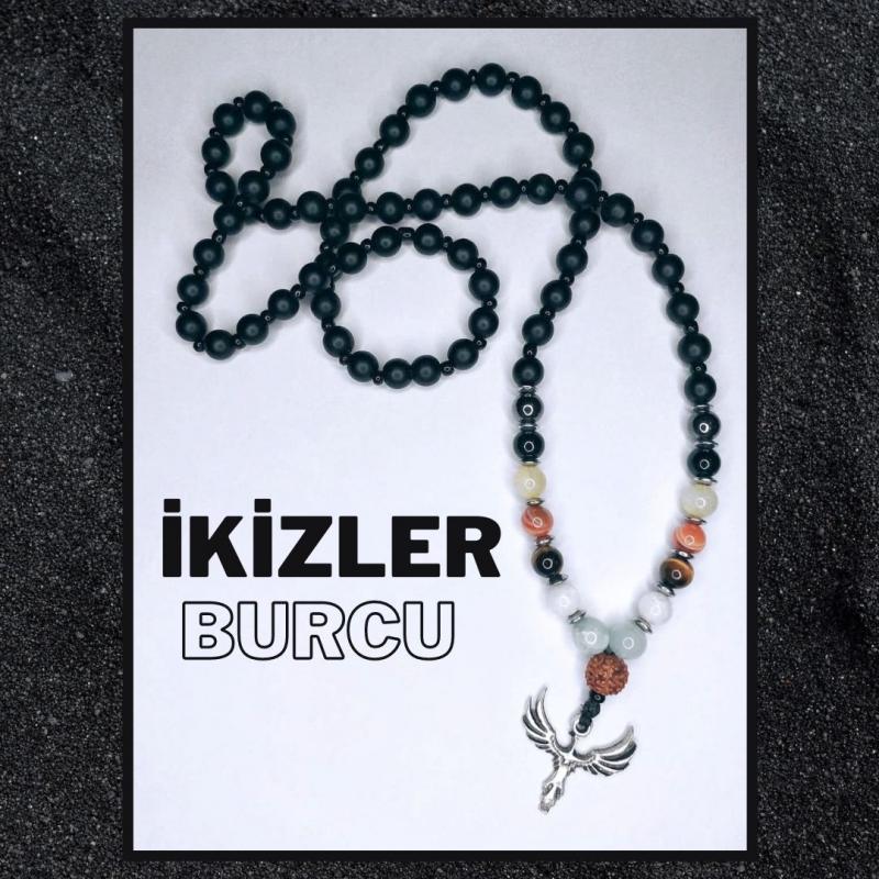 Zümrüdüanka İkizler Burcu Kolyesi