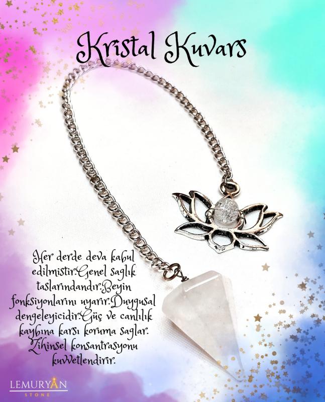 Kristal Kuvars Lotus Tasarımlı Pandül Sarkaç