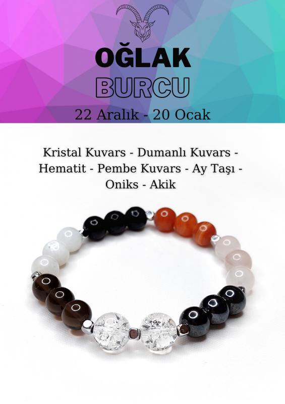 Oğlak Burcu Elastik Misinalı Unisex Bileklik 