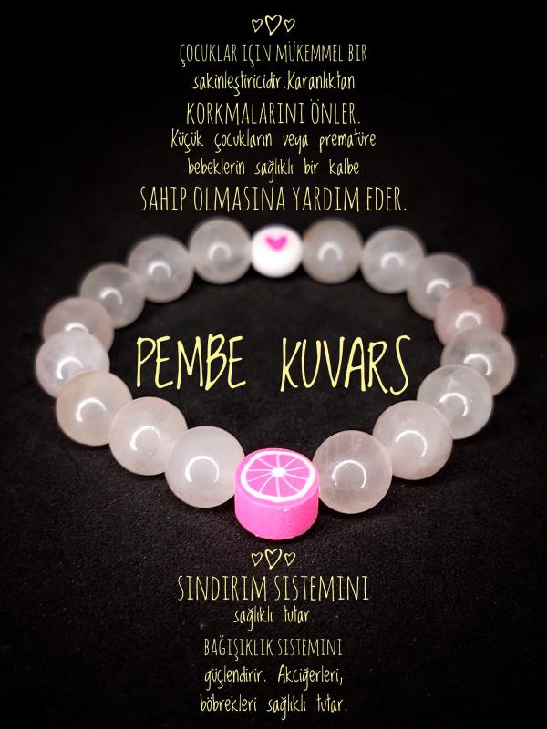 Pembe Kuvars Çocuk Bileklik