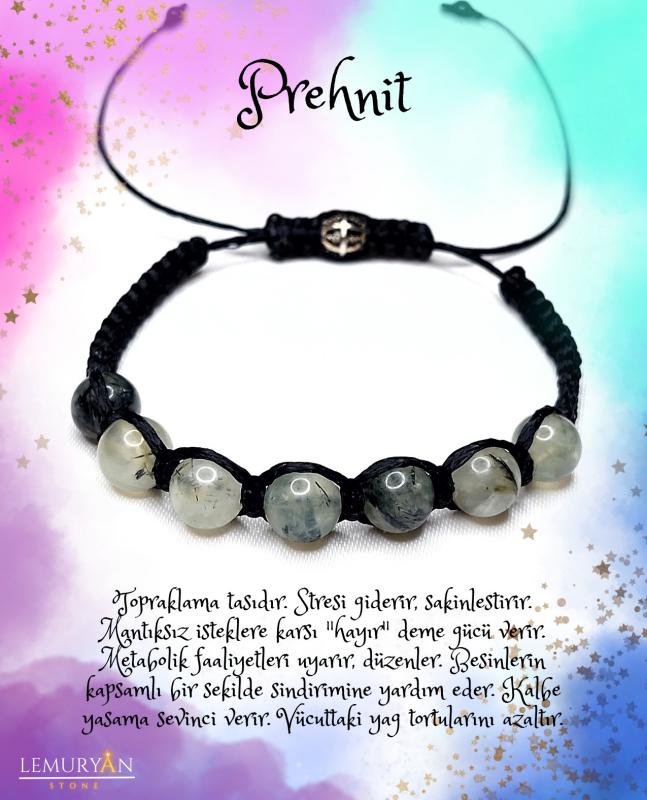 Prinayt (Prehnite) Örgülü Bileklik 