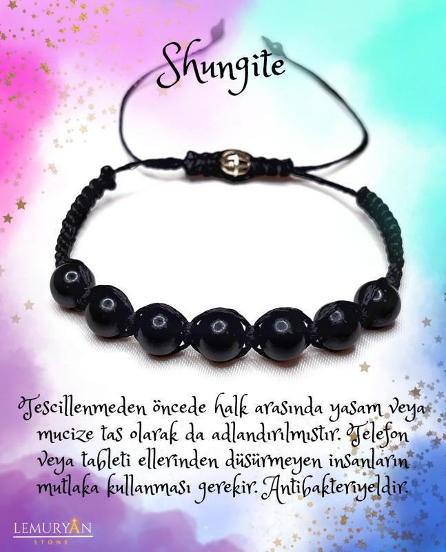 Shungite (Şungit) Ayarlanabilir Bileklik