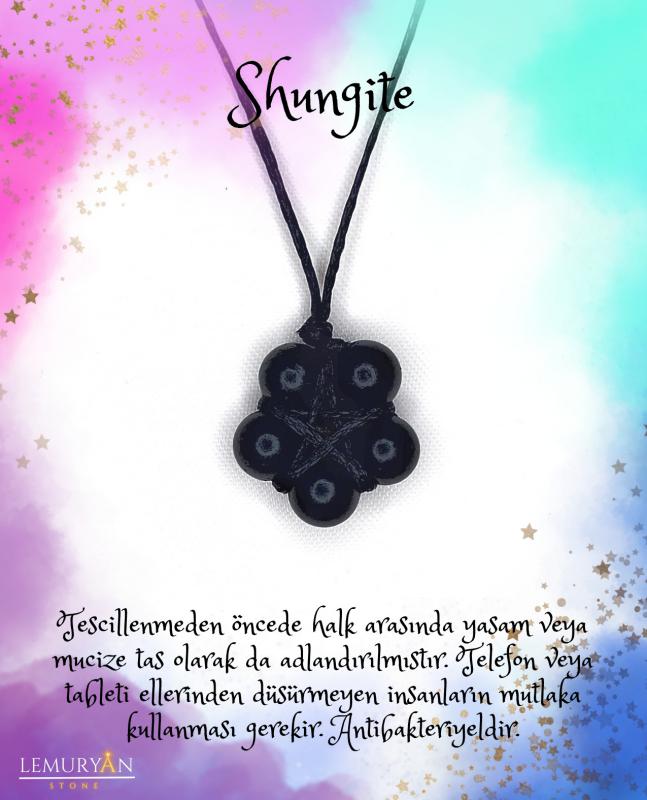 Shungite (Şungit) Pentagram Kolye 