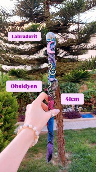 Labradorit & Obsidyen Enerji Değneği