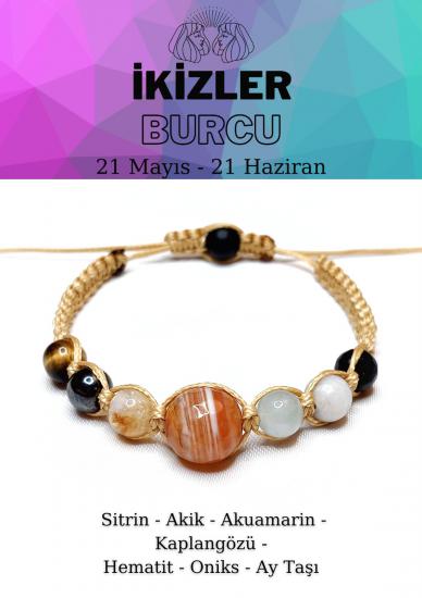 İkizler Burcu Bohem Ayarlanabilir Unisex Bileklik