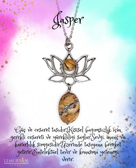 Jasper Lotus Tasarım Kolye 