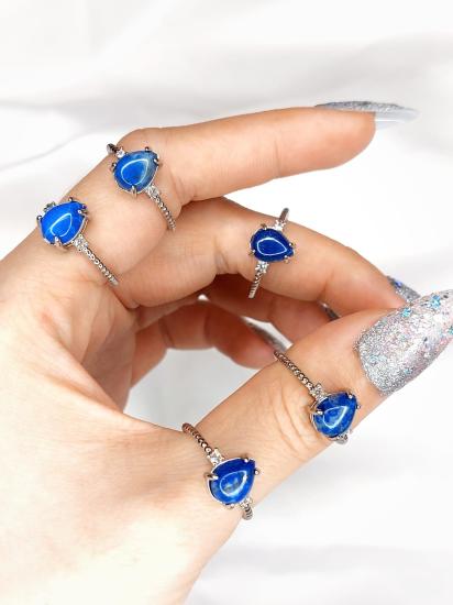 Damla Lapis Lazuli Ayarlanabilir Yüzük