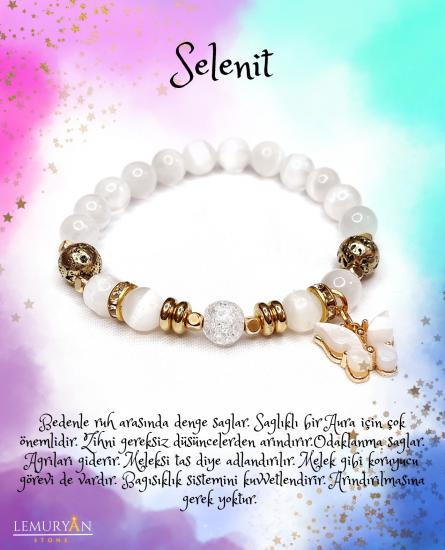 Selenit (Saten Spar)-Lavtaşı Necef Kadın Bileklik