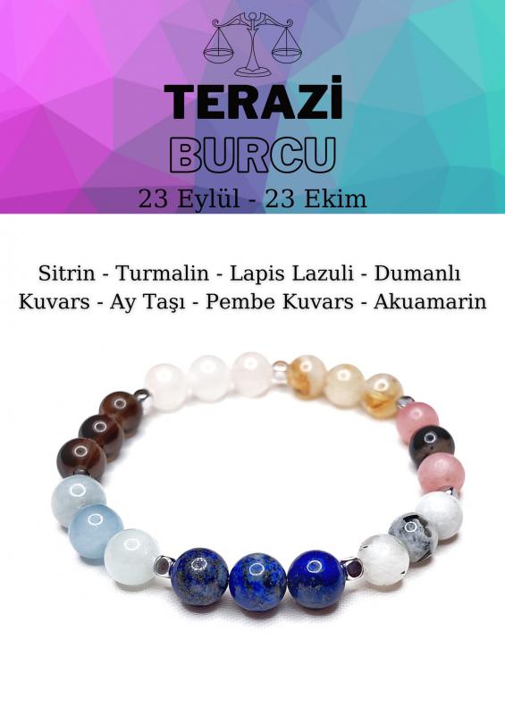 Terazi Burcu Elastik Misinalı Unisex Bileklik 